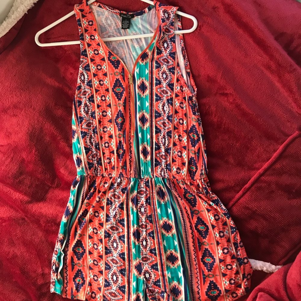 Front zip Aztec romper.